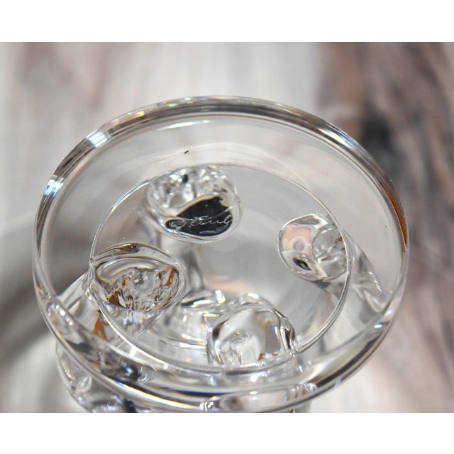 Transparent 1950s #7884 Steuben Scrolled Footed Tazza Pedestal Glass Bowl Mid Century Modern For Sale - Image 8 of 17