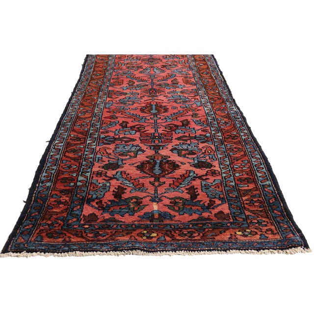 Pink Antique Persian Lilihan Rug Runner, 02'07 X 20'01 For Sale - Image 4 of 10