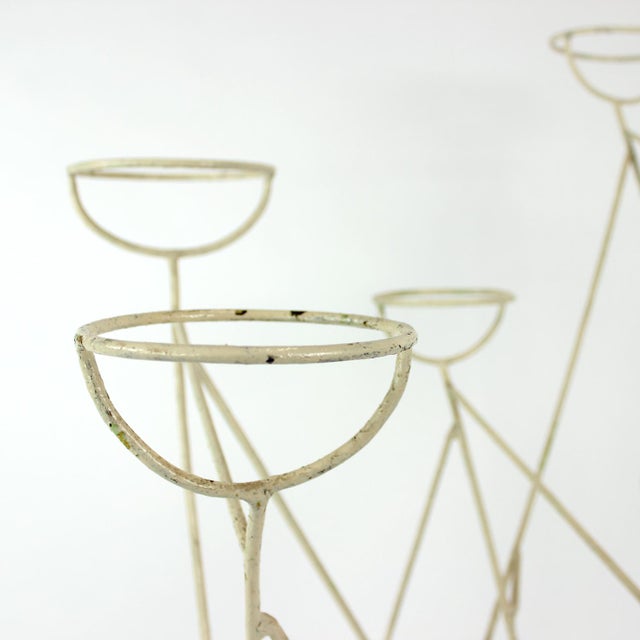 Large Mid-Century Modern Steel Plant Holder Stand, Czechoslovakia, 1960s For Sale - Image 10 of 12