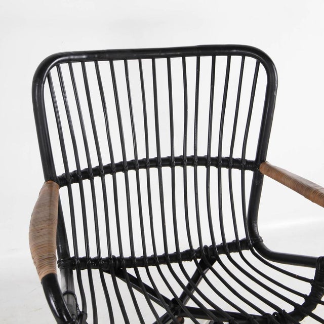 1970s Swivel Armchair in Rattan and Chrome, 1970s For Sale - Image 5 of 15