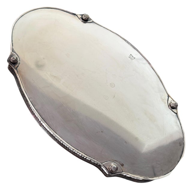 1960s Vintage Sheffield Silverplate Pierced Gallery Serving Tray For Sale - Image 5 of 11