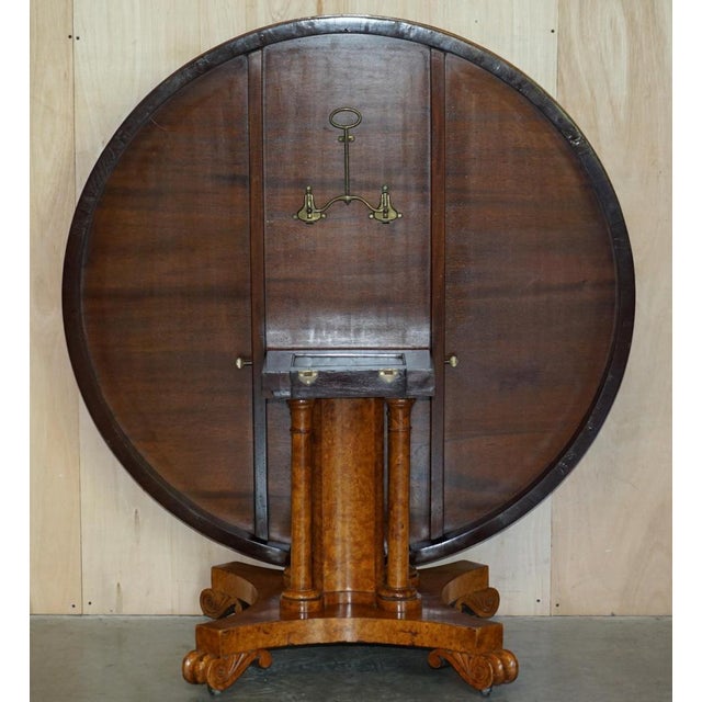 Burr & Walnut Tilt Top Dining Table For Sale - Image 17 of 18