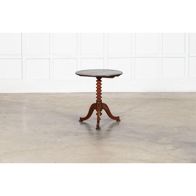 Wood Antique English Tilt Top Bobbin Occasional Table in Mahogany, 1870 For Sale - Image 7 of 12