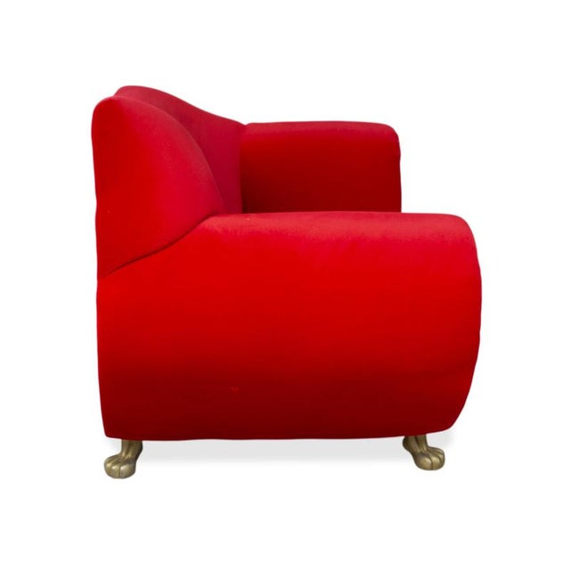 Gaudi Armchair in Red Velvet with Lions Paws from Bretz For Sale - Image 9 of 13