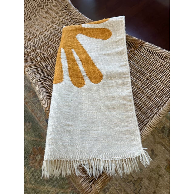 Off-white Vintage Handwoven Saddle Blanket in Mohair & Alpaca For Sale - Image 8 of 14