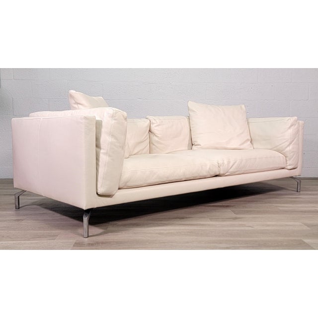 2020s Creme Leather Sofa Como by Giorgio Soressi for Design Within Reach For Sale - Image 5 of 6