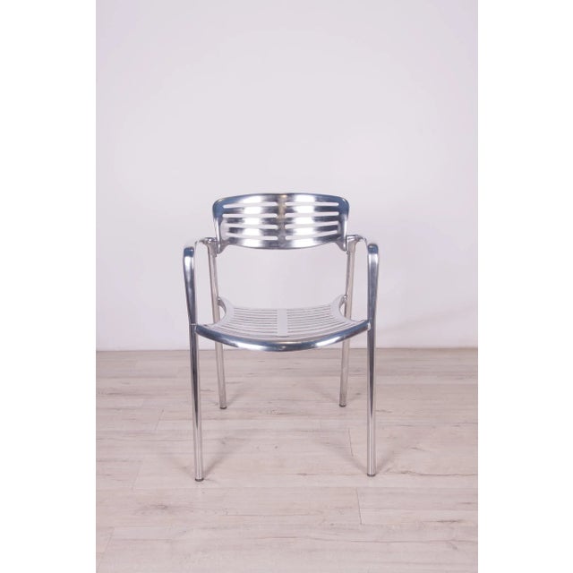 Silver Aluminium Stackable Chairs by Jorge Pensi for Amat 3, 1980s For Sale - Image 8 of 18