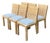 Vintage Woven Rattan Dining Chairs in Quadrille For Sale