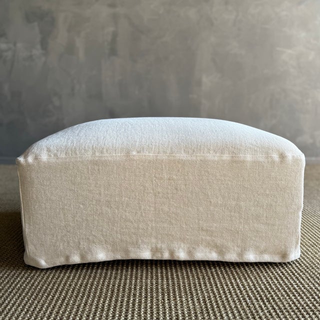 Greige Ans Belgian Pouf Ottoman For Sale - Image 8 of 10