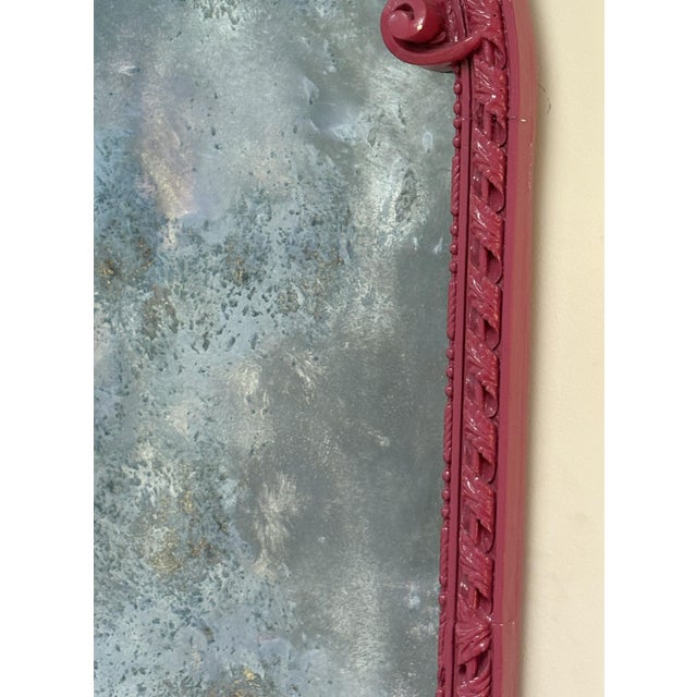 Wood 19th Century Large Rococo/ Baroque Design Ornately Carved Wood Wall Mirror With Aged Glass For Sale - Image 7 of 18