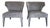 Baker Modern Gray Suede Lapel Lounge Chairs Set of 2 For Sale