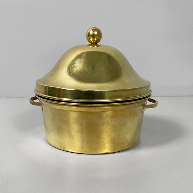 Mid-Century Modern Mid-Century Modern Italian Brass and Glass Tableware Set by Gabriella Crespi, 1950s, Set of 2 For Sale - Image 3 of 18