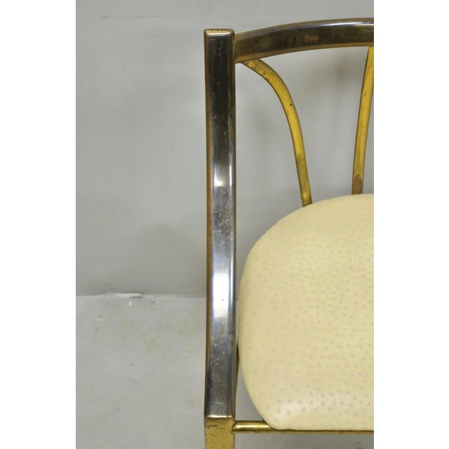Vintage Italian Hollywood Regency Sculptural Brass Chiavari Style Accent Chair For Sale - Image 11 of 17