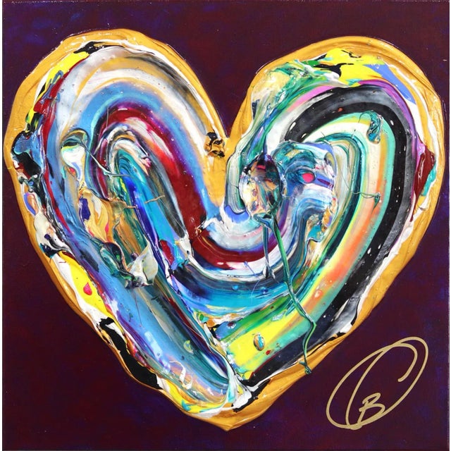 "Purple Love" Contemporary Abstract Acrylic Painting by Cynthia Coulombe-Bégin For Sale