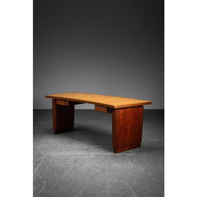 French Art Deco Wooden Desk, 1940s For Sale - Image 10 of 18
