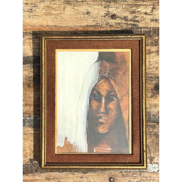 Vintage Original Abstract Portrait of Woman For Sale - Image 9 of 12