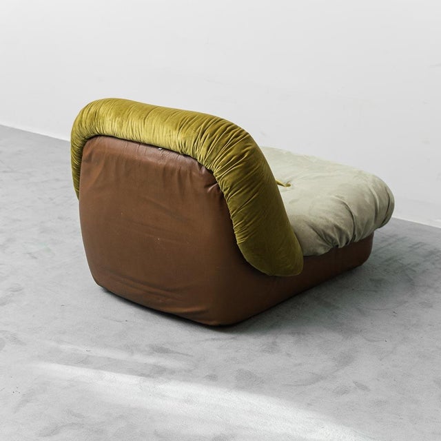 Vintage Chair in Fabric and Leather from Saporiti Italia, 1970s For Sale - Image 6 of 14