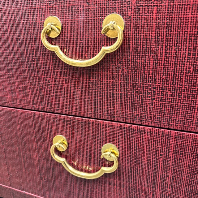 Harrison Van Horn Vintage Two Drawer Burlap Chest For Sale - Image 10 of 12