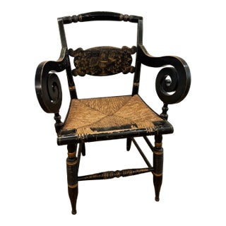 Vintage Hitchcock Arm Chair, Signed For Sale
