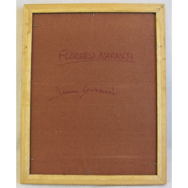 Red Original Juan Pepe Guzman Floral W/Red Flowers Oil Painting For Sale - Image 8 of 10