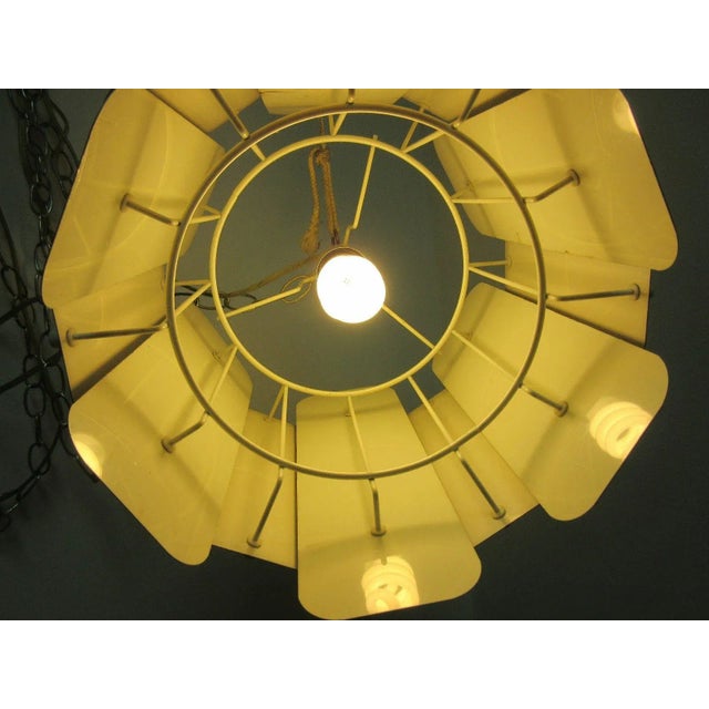 Mid-Century Brass Aluminum Barrel Chandelier For Sale - Image 5 of 5