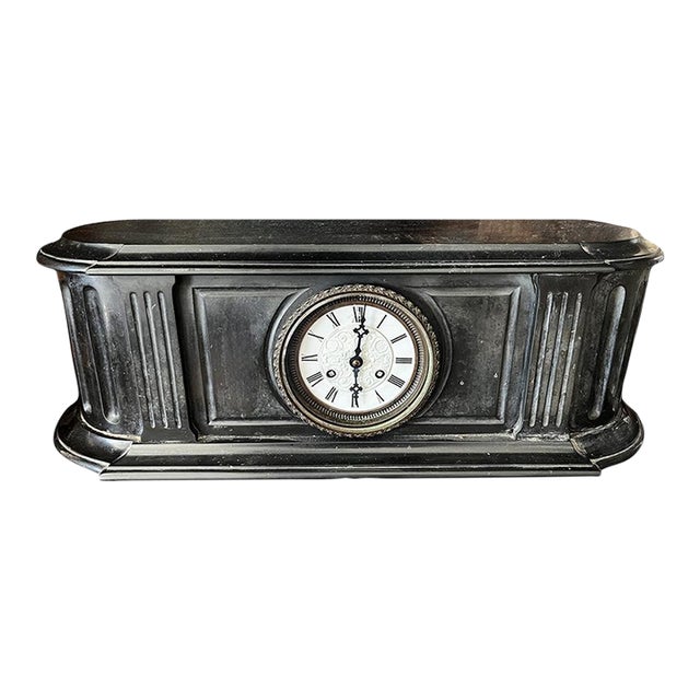 20th Century Black Marble Clock For Sale