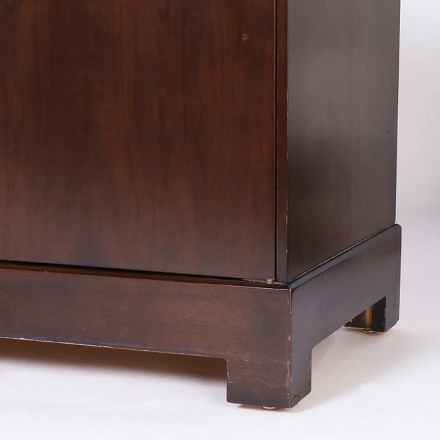 Coffee Mid-Century Campaign Style Long Chest or Cabinet For Sale - Image 8 of 10