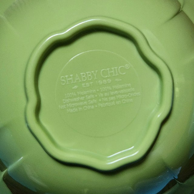 Sky Blue Vintage Shabby Chic Rachel Ashwell Hydrangea Flower Melamine Nesting Bowl Set -4pc For Sale - Image 8 of 8