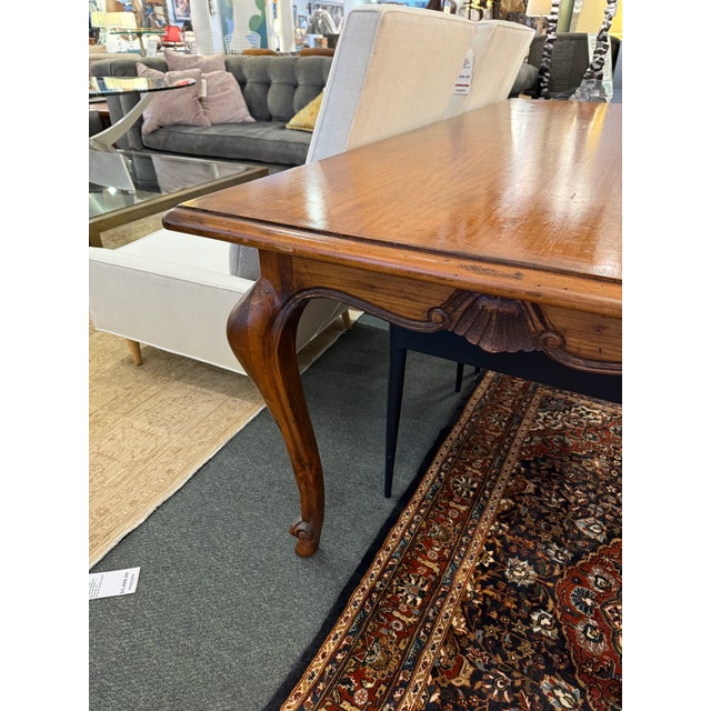 French Country Desk With Carved Cabriole Legs For Sale - Image 14 of 16