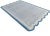 Gray Handmade Cotton Scalloped Rug, Grey with Cream and Blue Border 8'x10' For Sale - Image 8 of 8