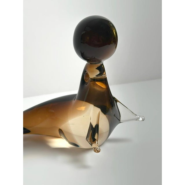 A striking Murano glass seal sculpture handcrafted by V. Nason & Cie in Italy during the 1970s, formed using the renowned...