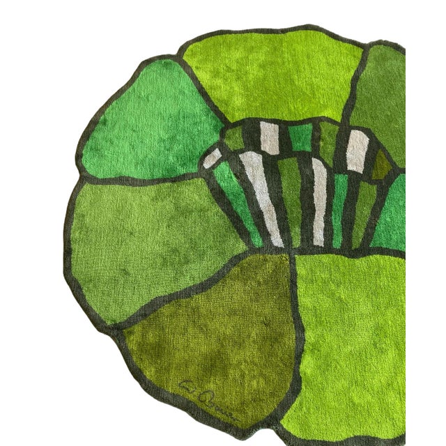 Modern German Flower Rug by Wolf Bauer, 1960s For Sale - Image 3 of 12