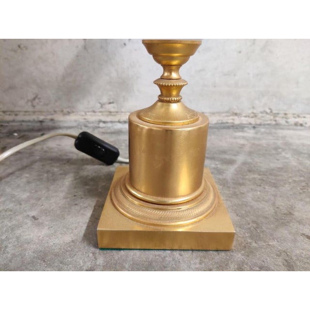 1960s Brass and Opaline Pineapple Leaf Table Lamp, 1960s For Sale - Image 5 of 12