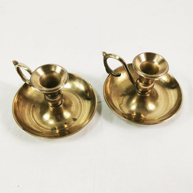 Metal Art Deco Brass Candlesticks, Germany, 1960s, Set of 2 For Sale - Image 7 of 11