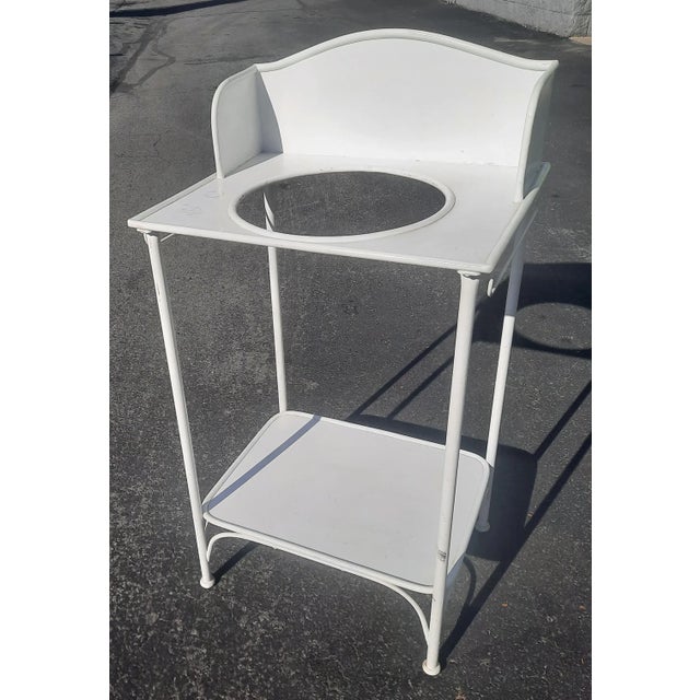 White Victorian Iron Washstand With Wash Bowl and Pitchers Set, Circa 1890s For Sale - Image 8 of 9
