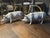 Painted White Cast Iron Pigs, Set of 2 For Sale - Image 14 of 15