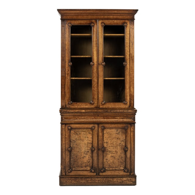 19th Century English Pollard Oak Bookcase For Sale