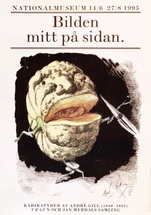 1995 Swedish Exhibition Poster - Bilden Mitt På Sidan, National Museum (André Gill)
