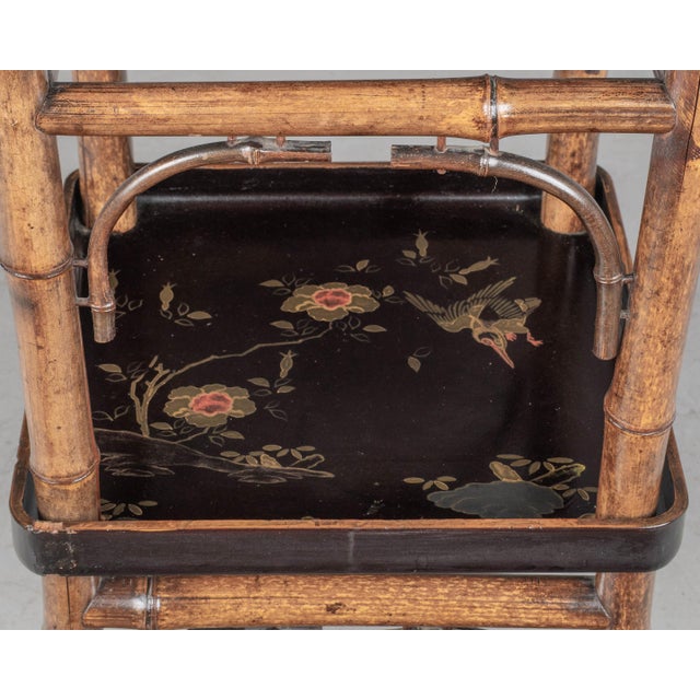 Brown French Japonisme Bamboo Side Table For Sale - Image 8 of 10