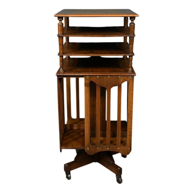 Walnut Revolving Bookcase from G.Lancelin, 1890s For Sale