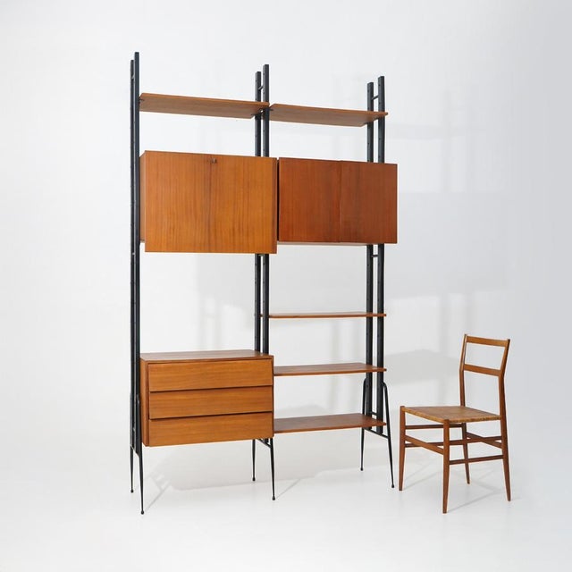 Modular Bookcase with Wooden Uprights, 1950s For Sale - Image 14 of 15