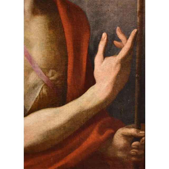Florentine School Artist, St. John the Baptist, 1500-1600, Oil on Canvas For Sale - Image 6 of 16