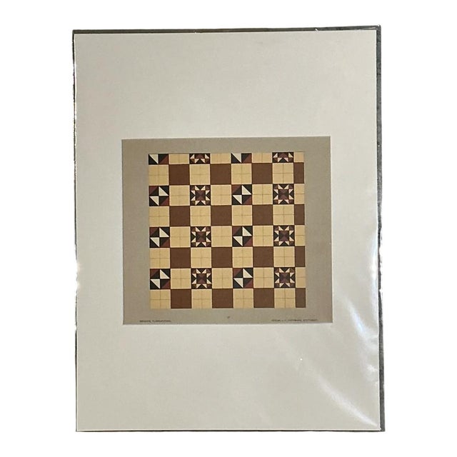 Vintage Geometric Tile Pattern Serigraph For Sale - Image 9 of 12