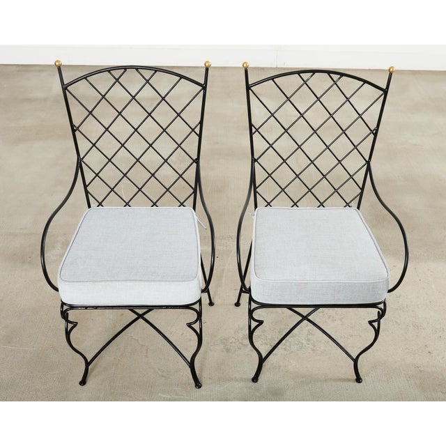 Mid 20th Century Set of Six Mario Papperzini Style Iron Garden Dining Chairs For Sale - Image 5 of 18