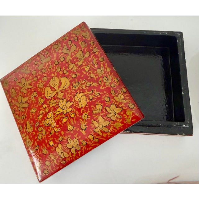 Persian Kashmir Painted & Decoupage Boxes, 3/Set For Sale - Image 3 of 6