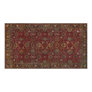Authentic Indian Agra Bold Red Handmade Wool Carpet For Sale