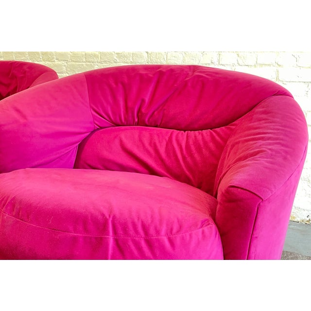 Pink Postmodern Swivel Lounge Chair / Armchair, C. 1980's For Sale - Image 12 of 13