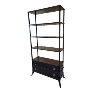 Dark Walnut Finish on Walnut Warren Bookcase From the Madeline Stuart Collection For Sale