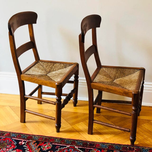 Brown Antique English-Style Bar Back Chairs — a Pair For Sale - Image 8 of 13