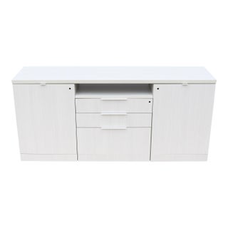 Modern Minimalist Knoll Reff Profiles Classic Credenza Sideboard in Whitened Ash For Sale